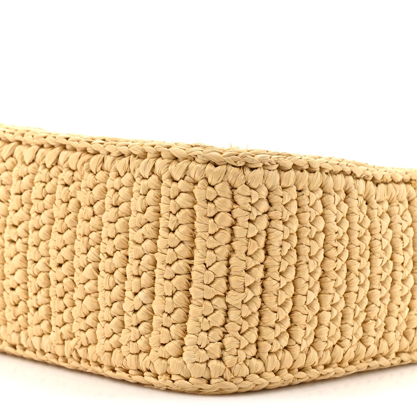Yarn Raffia Effect Crochet Mini Re-Edition 2000 Shoulder Bag Naturale