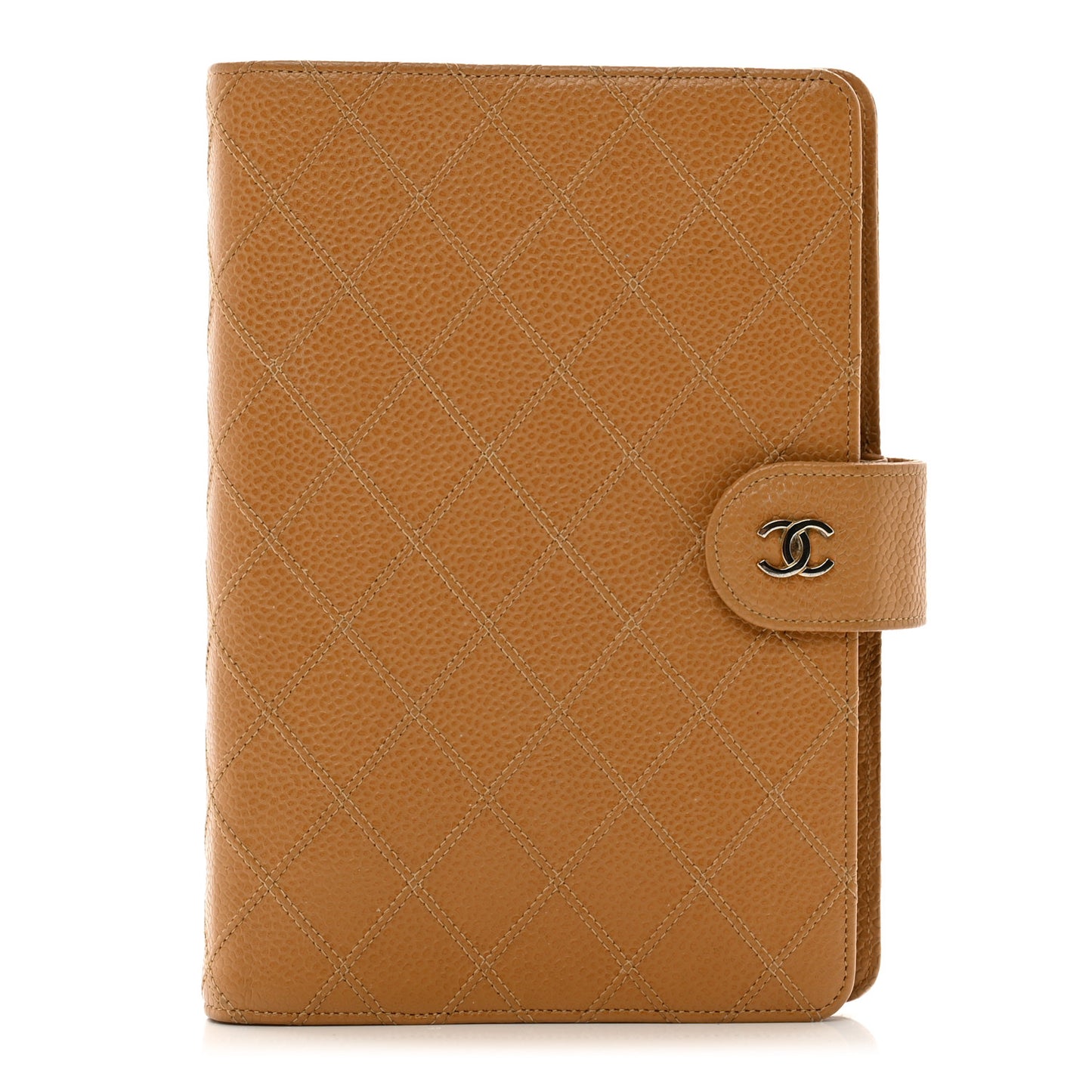Caviar Stitched Agenda Cover Beige