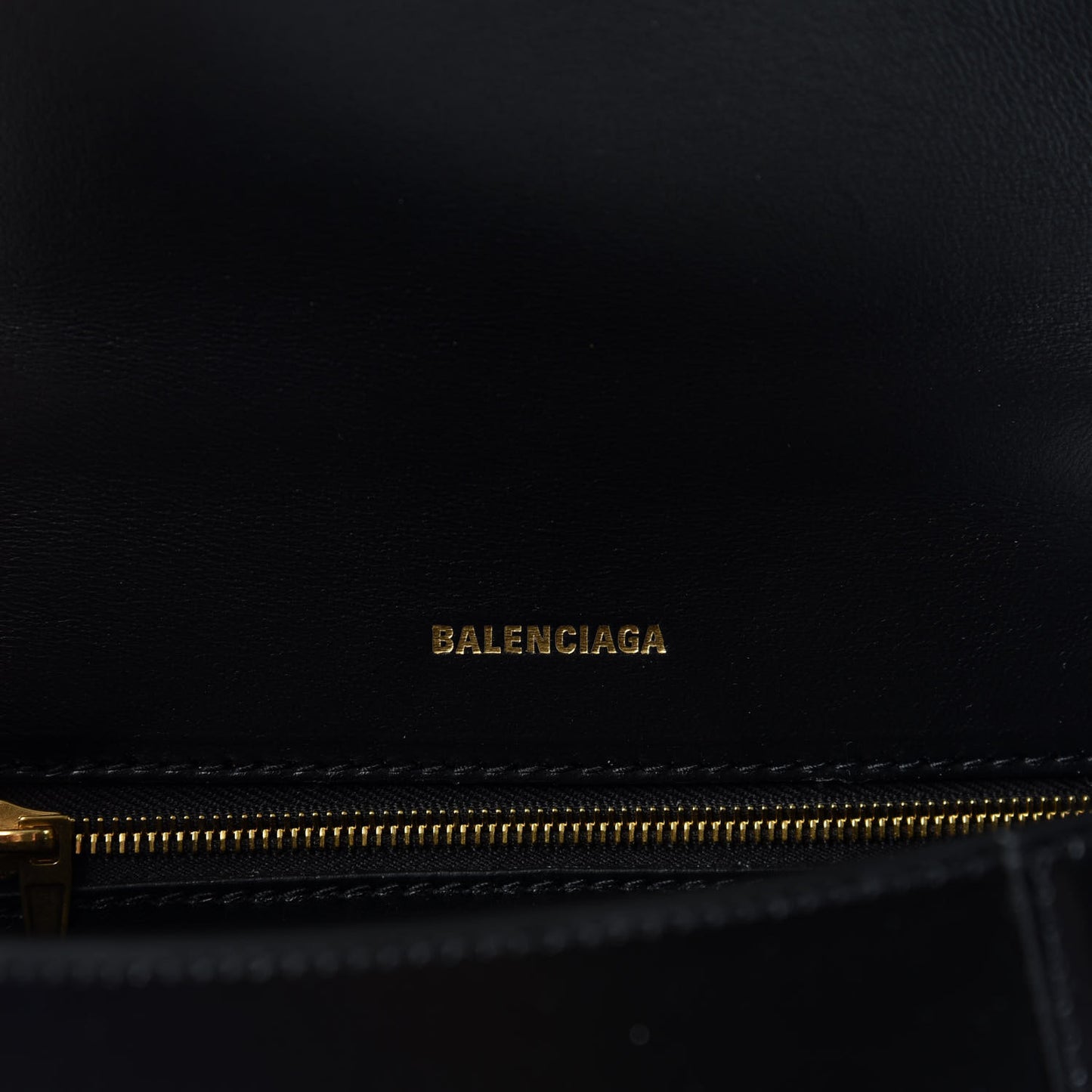 Shiny Box Calfskin Small Hourglass Top Handle Bag Black