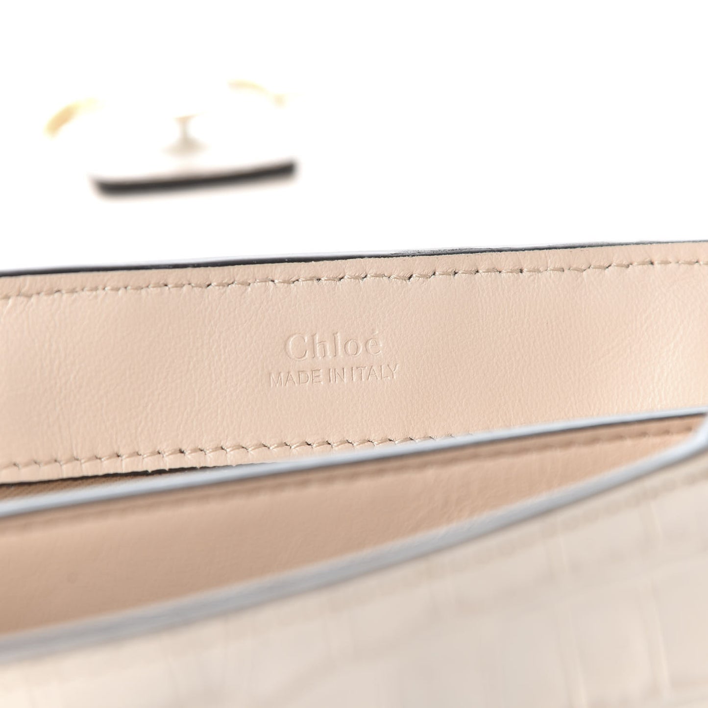 Calfskin Crocodile Embossed Mini Faye Day Shoulder Bag Cement Pink