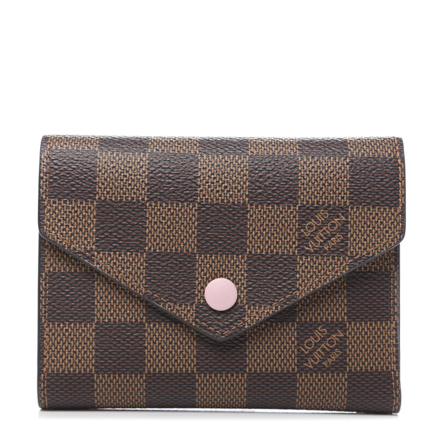 Damier Ebene Victorine Wallet Rose Ballerine