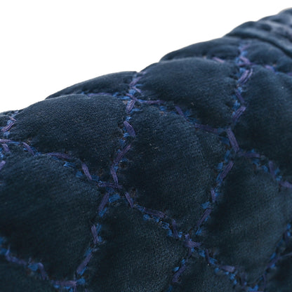 Chanel Velvet Tweed Quilted New Medium Boy Flap Dark Navy Blue 12 of 17