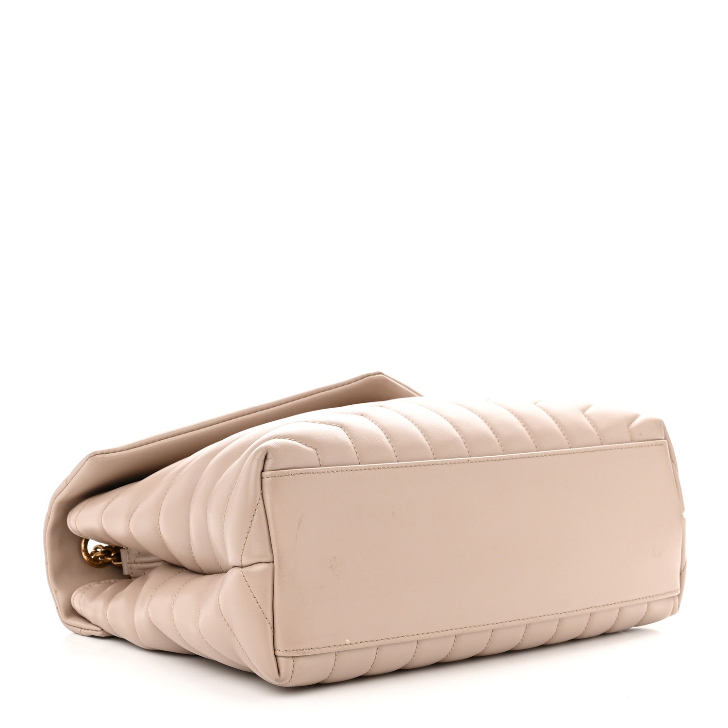 Saint Laurent Calfskin Y Quilted Monogram Medium Loulou Chain Satchel Light Natural 4 of 10