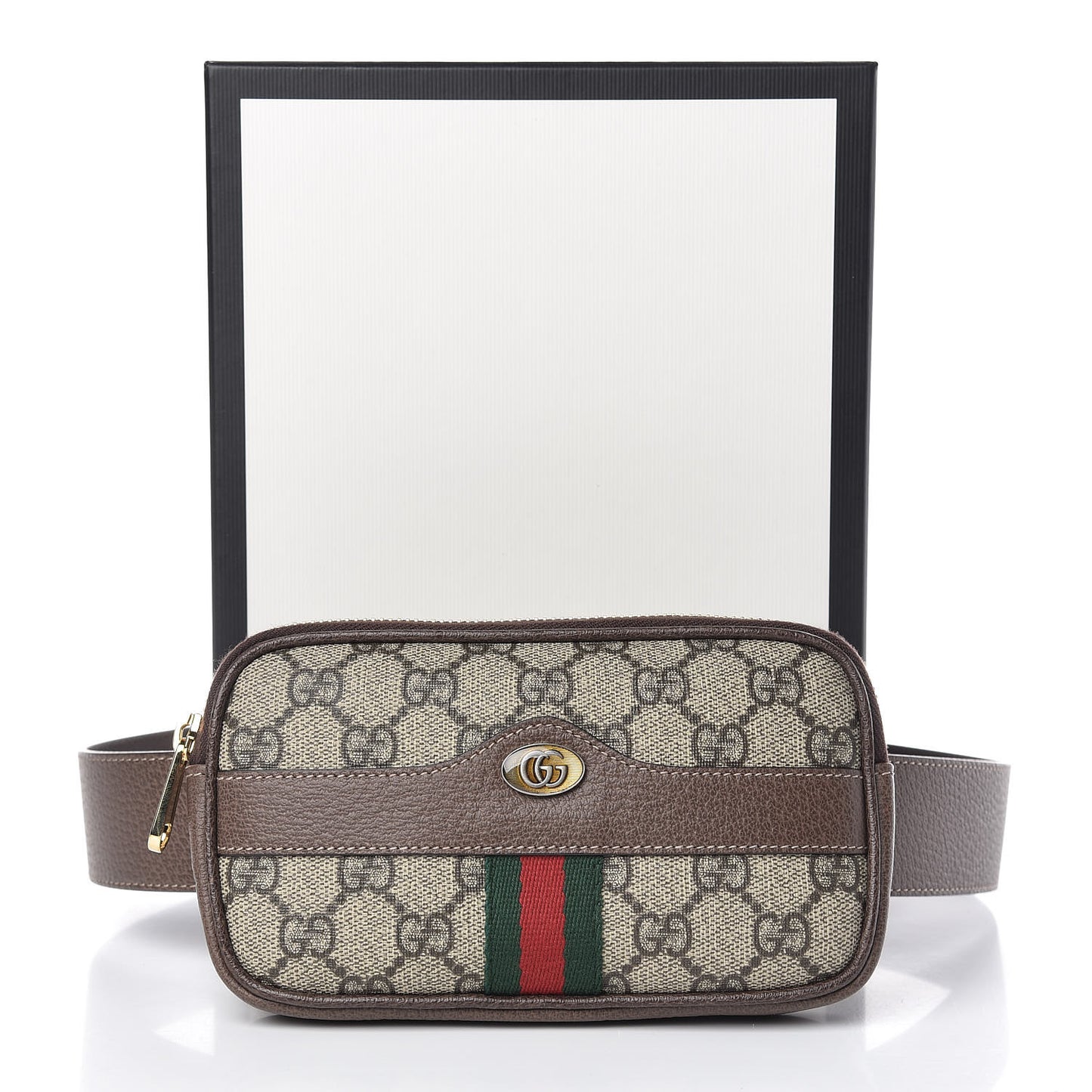 GG Supreme Monogram Ophidia Belted iPhone Case 85 34 Dark Brown