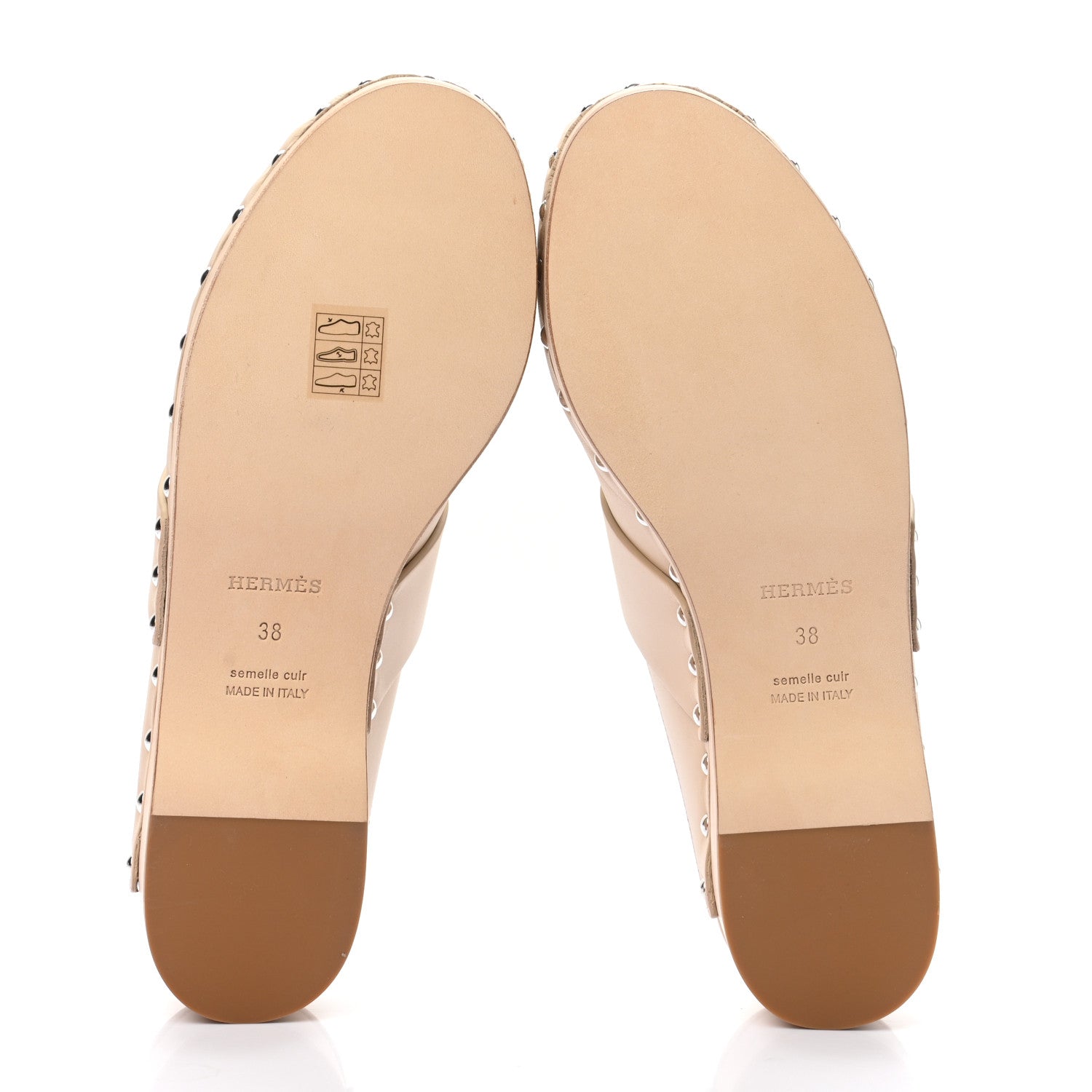 Hermes Calfskin Calya Mules 38 Hetre 5 of 8