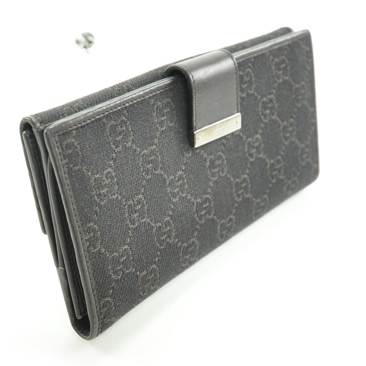 Monogram Metal Plate Continental Wallet Black