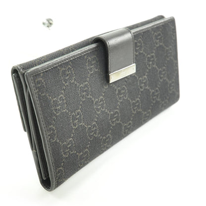 Gucci Monogram Metal Plate Continental Wallet Black 3 of 8