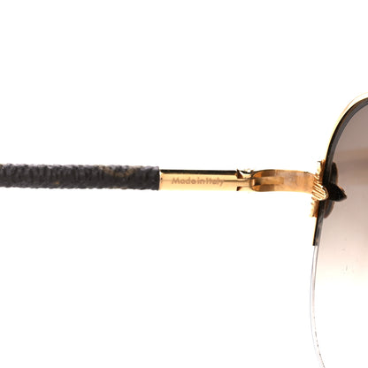 Louis Vuitton Monogram Petite Viola Pilote Aviator Sunglasses Z0571U Brown 5 of 8