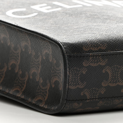 Celine Triomphe Canvas Calfskin Mini Vertical Cabas Tan 7 of 8