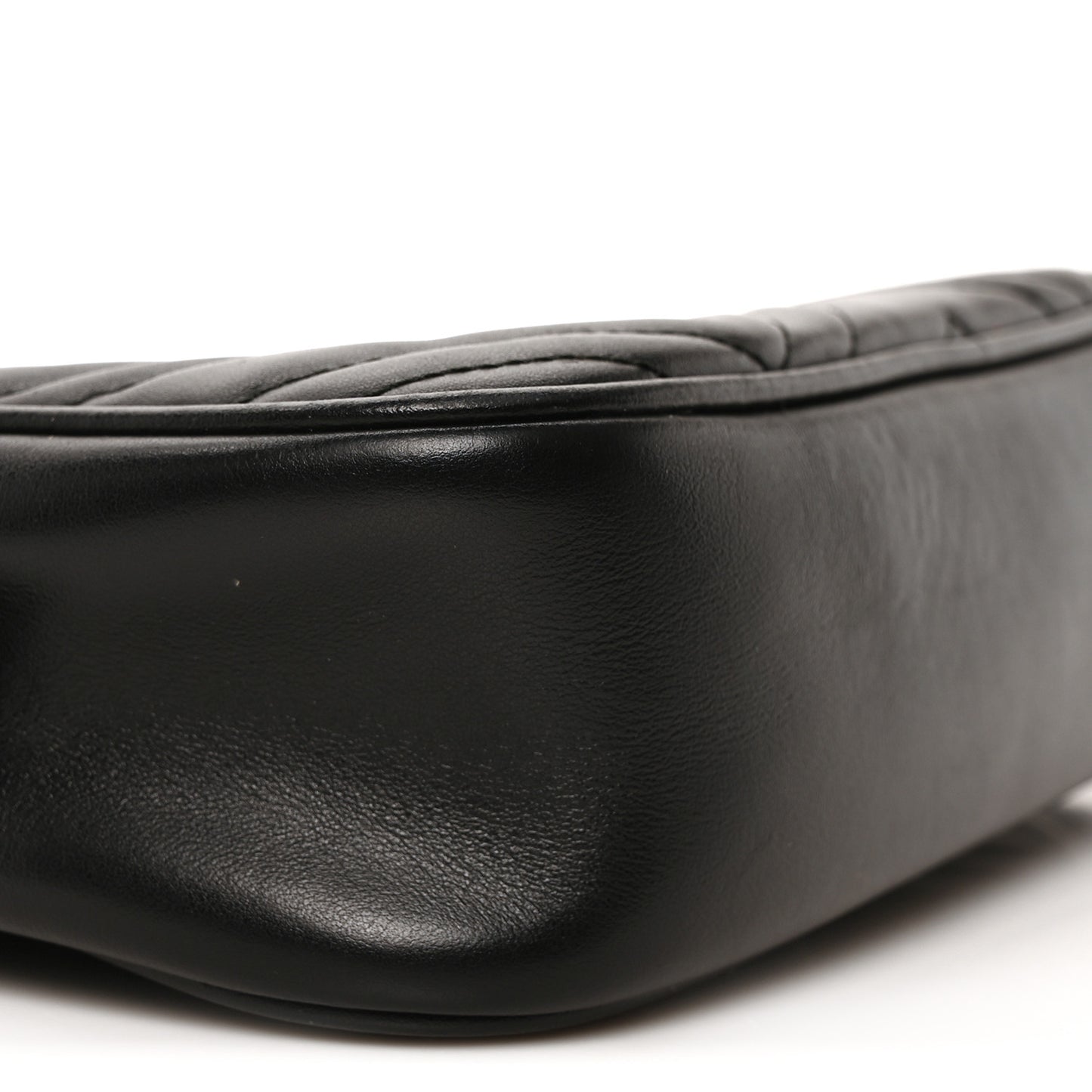 Calfskin Matelasse Small GG Marmont Chain Shoulder Bag Black