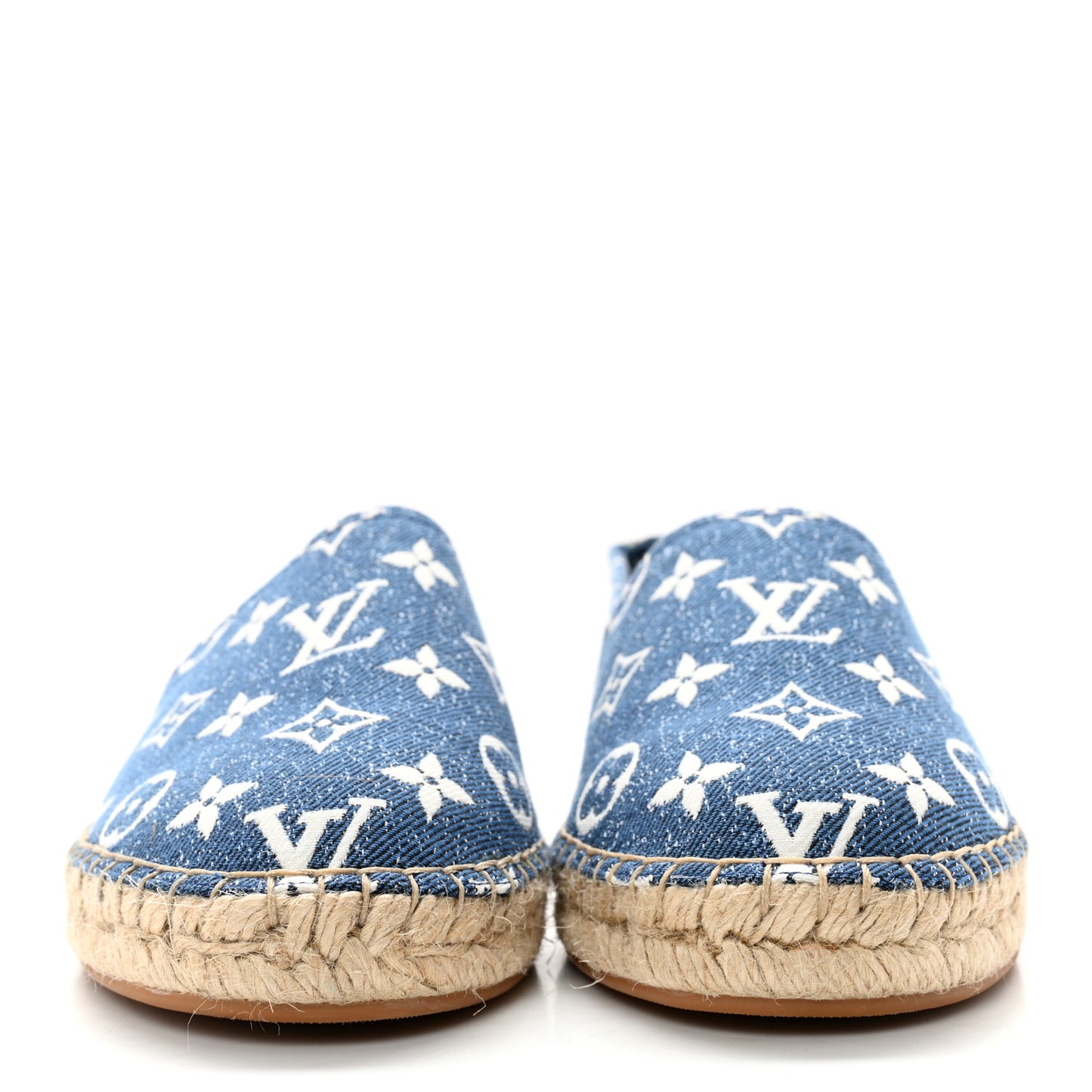 Monogram Denim Starboard Espadrille Flats 40 Blue