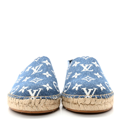 Louis Vuitton Monogram Denim Starboard Espadrille Flats 40 Blue 2 of 9