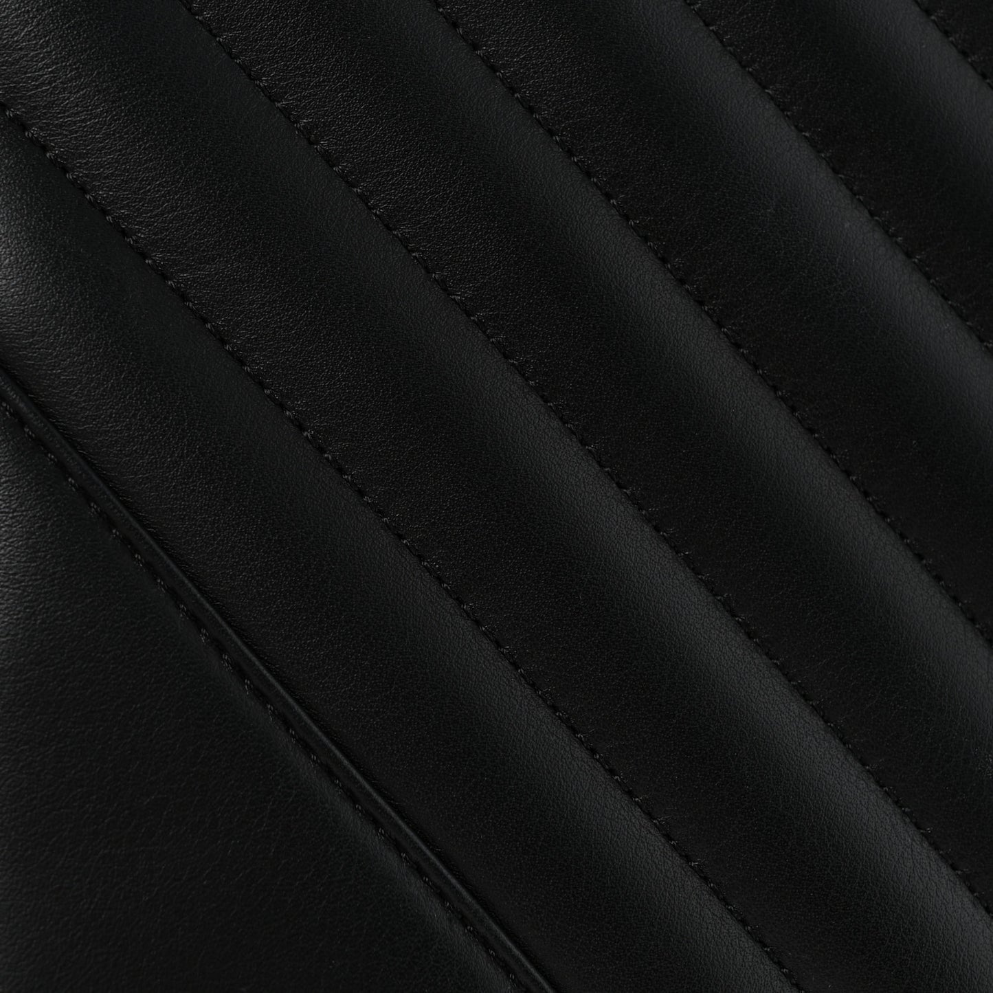 Calfskin Chevron Quilted Large Statement Flap Black