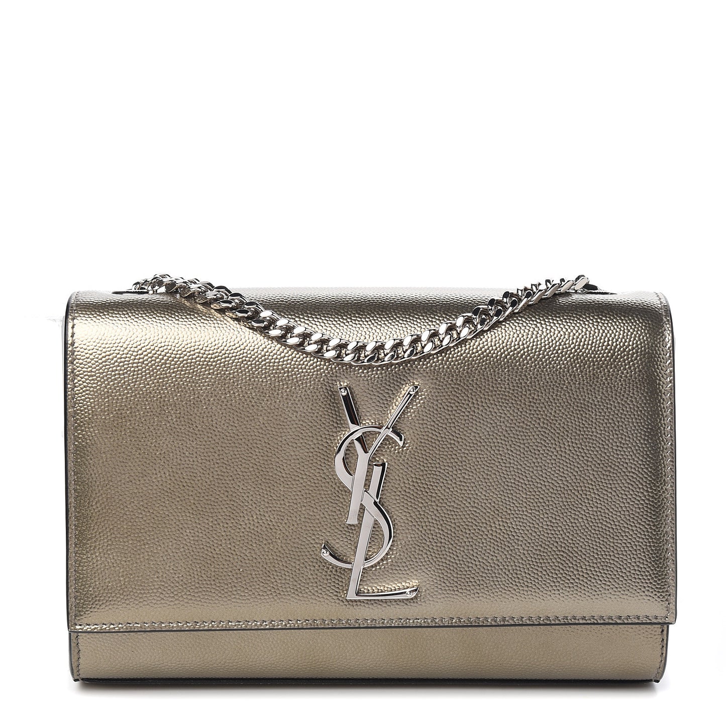 Grain De Poudre Small Monogram Kate Satchel Gold