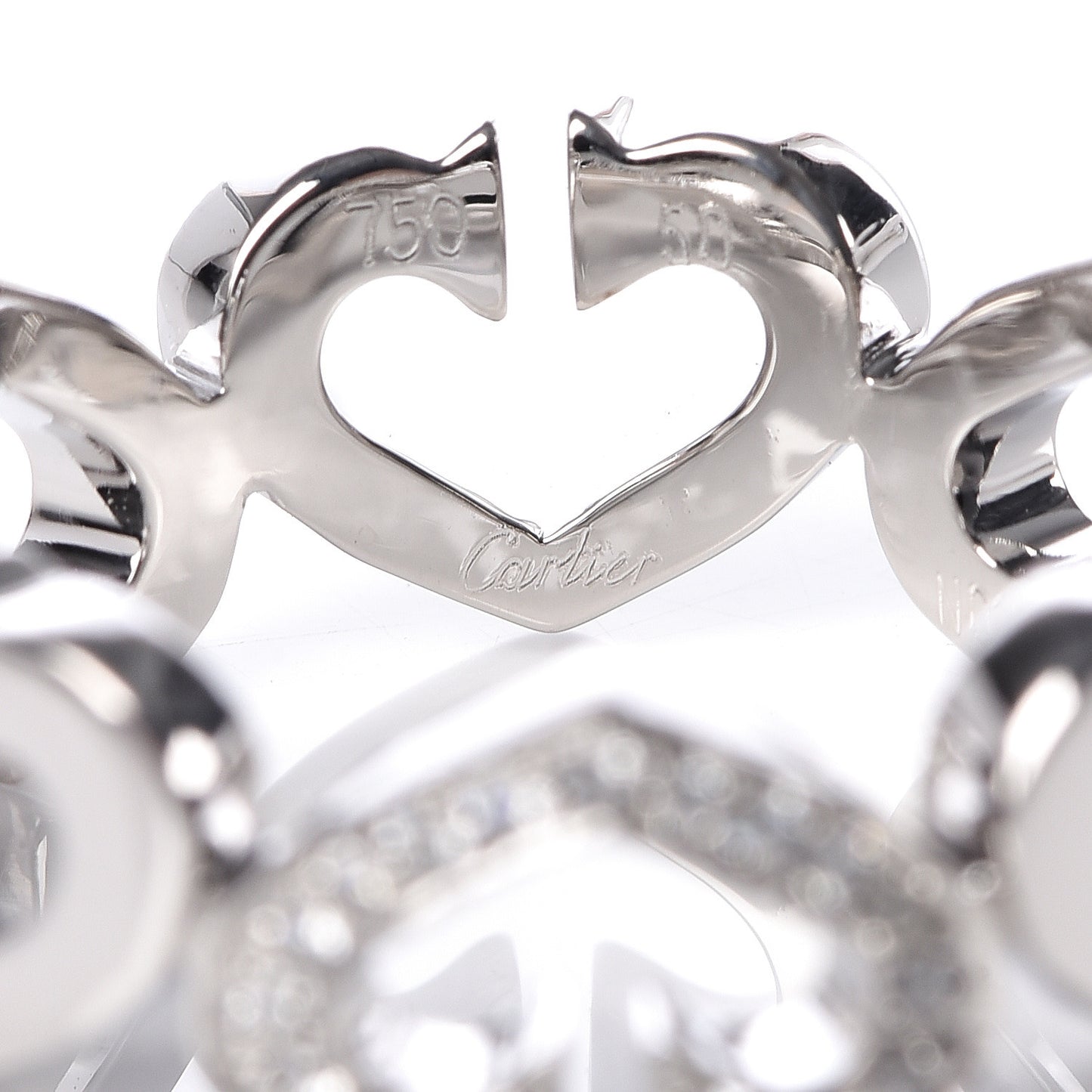 18K White Gold Diamond Hearts and Symbols Ring 50 5.25