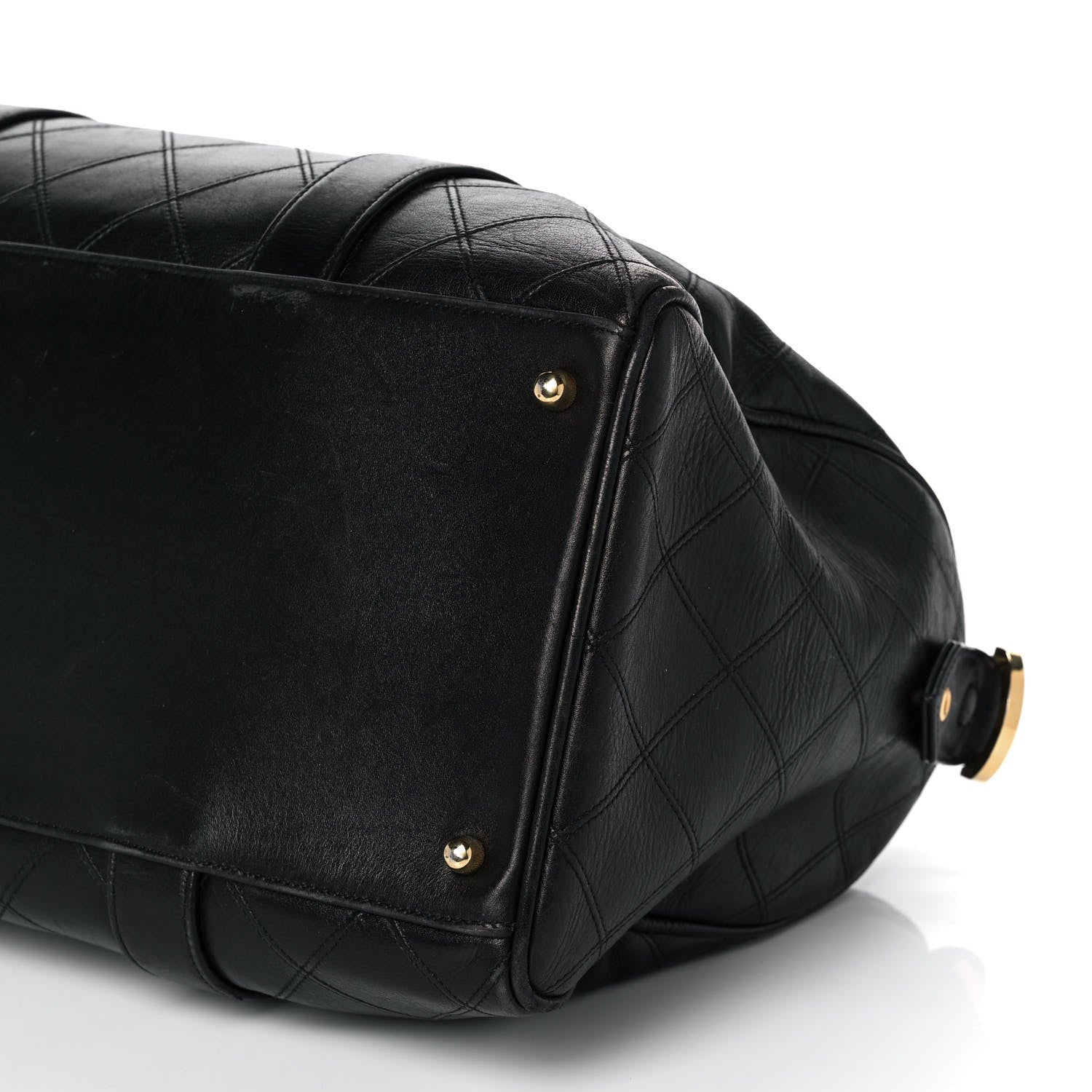Chanel Calfskin Stitched CC Boston Black 10 of 16