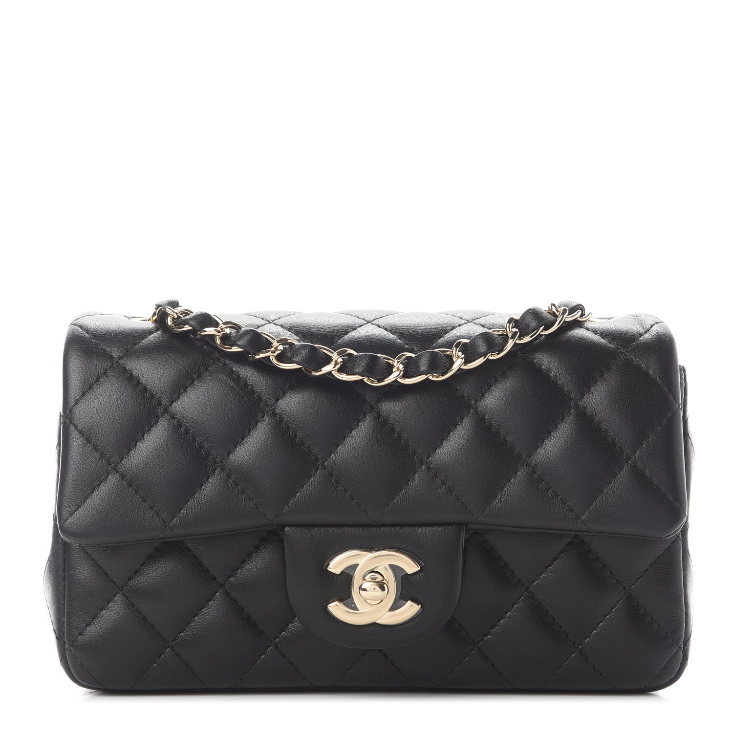 Chanel Lambskin Quilted Mini Rectangular Flap Black 1 of 8