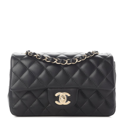 Chanel Lambskin Quilted Mini Rectangular Flap Black 1 of 8