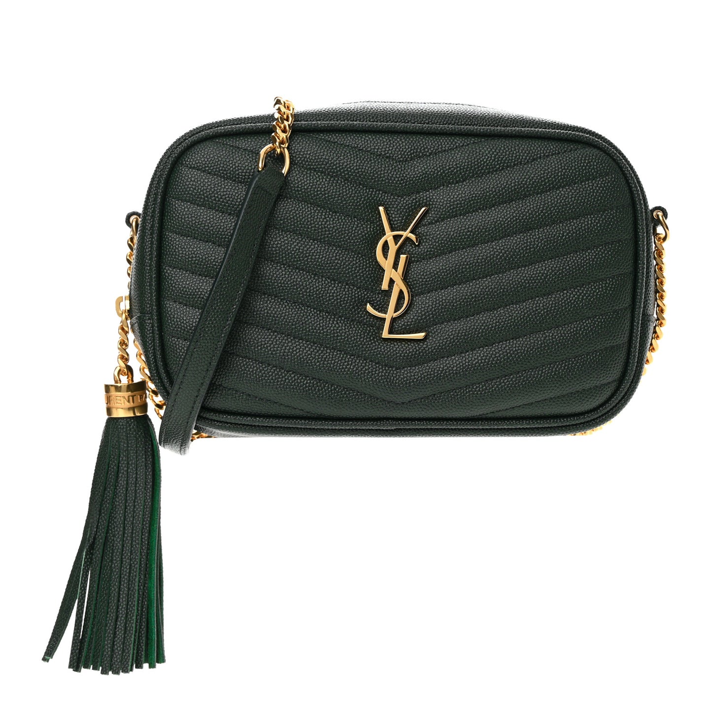 Grain De Poudre Matelasse Monogram Mini Lou Camera Bag New Vert Fonce