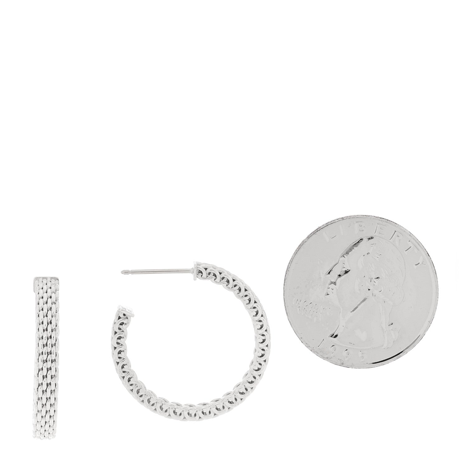 Tiffany Sterling Silver Narrow Somerset Hoop Earrings 2 of 4