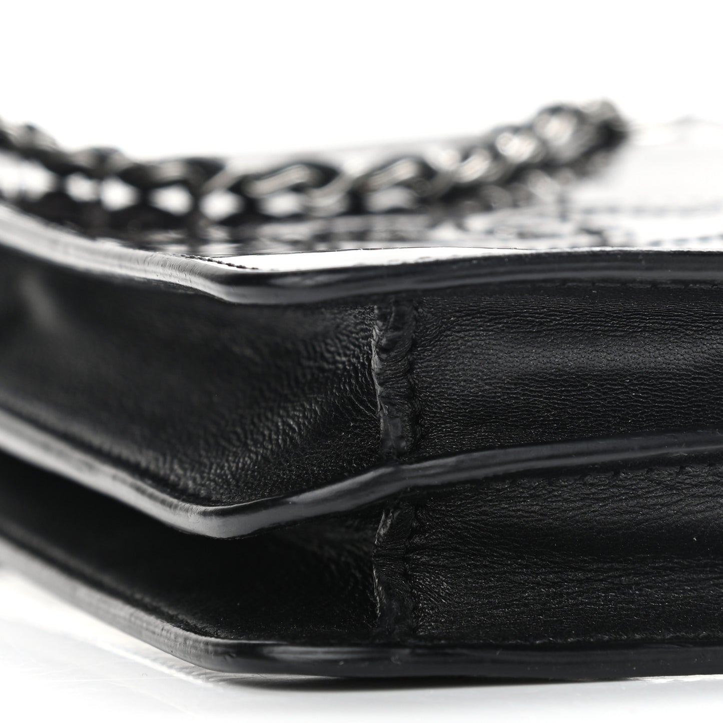 Patent CC Phone Holder Crossbody Black