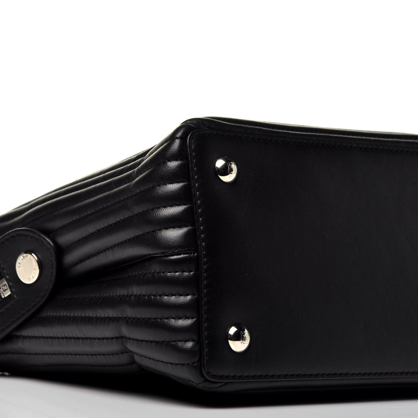 Shiny Nappa Trapuntata Chain Small DotCom Click Chain Satchel Black