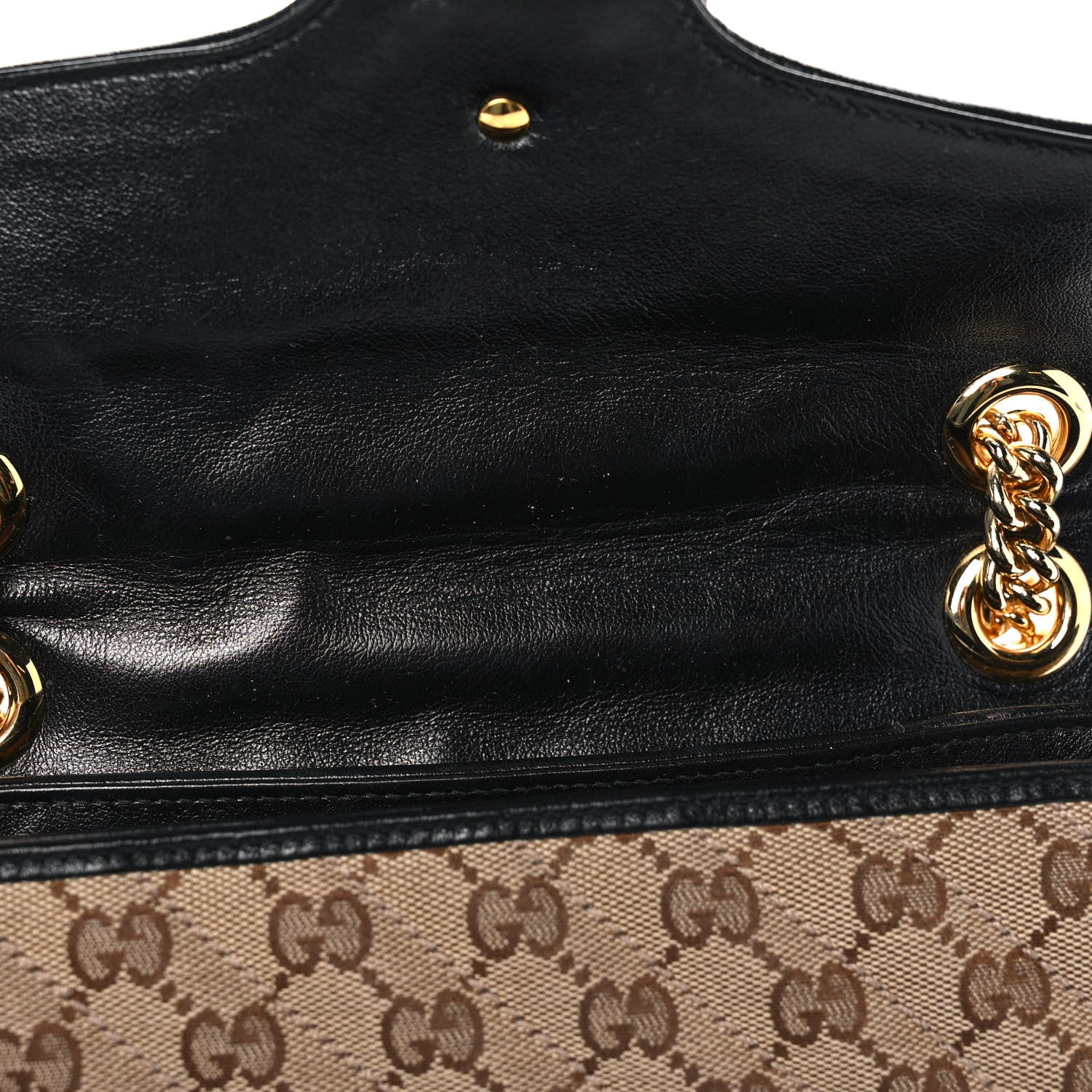 Gucci Monogram Matelasse Diagonal Small GG Marmont Shoulder Bag Beige Black 12 of 14