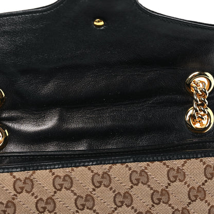 Gucci Monogram Matelasse Diagonal Small GG Marmont Shoulder Bag Beige Black 12 of 14