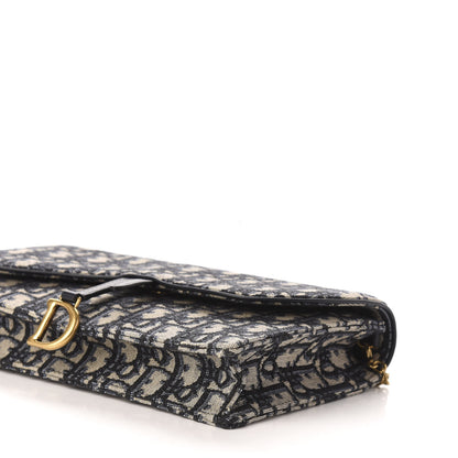 Christian Dior Oblique Saddle Chain Pouch Blue 9 of 10