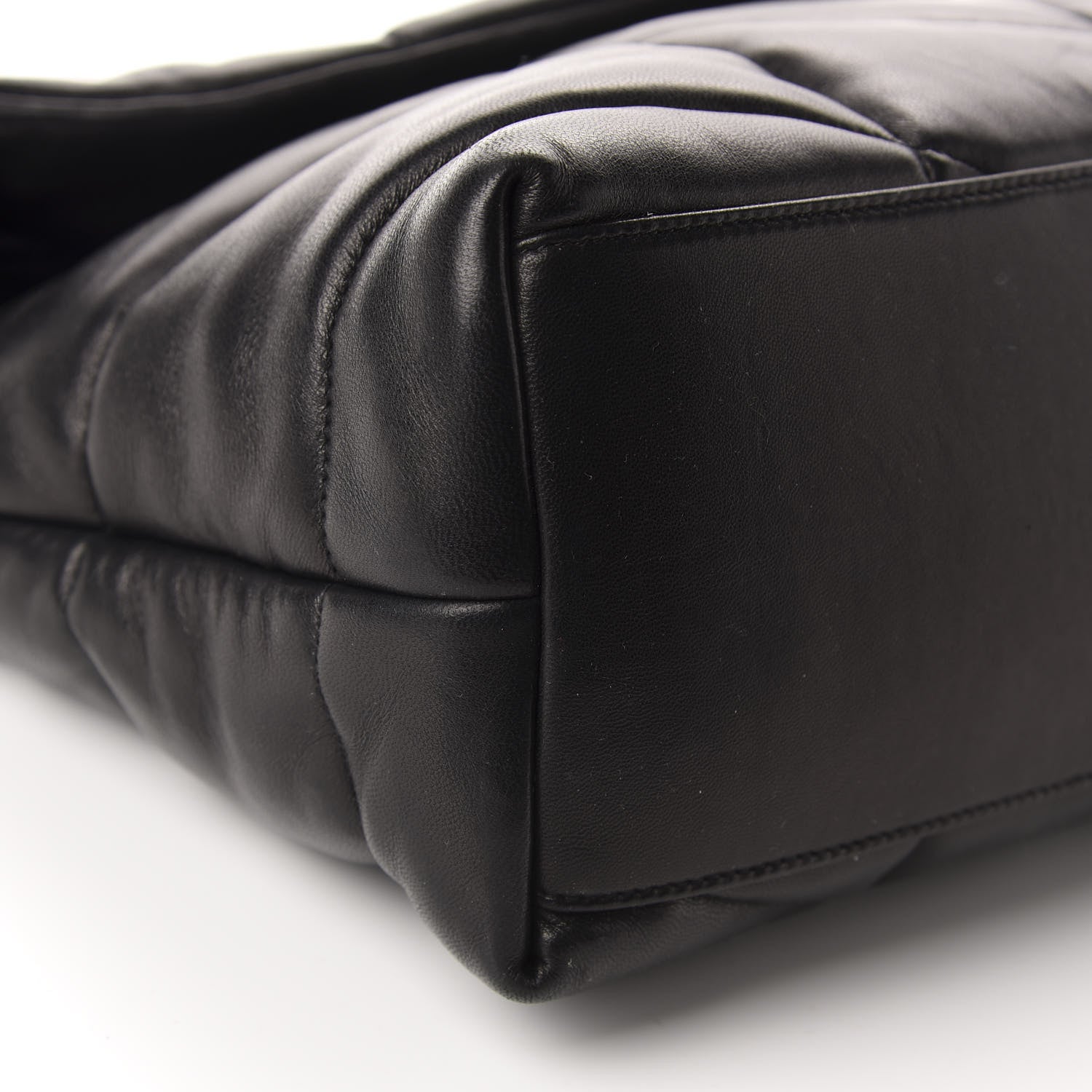 Saint Laurent Lambskin Quilted Medium Loulou Puffer Monogram Chain Satchel Black 6 of 11