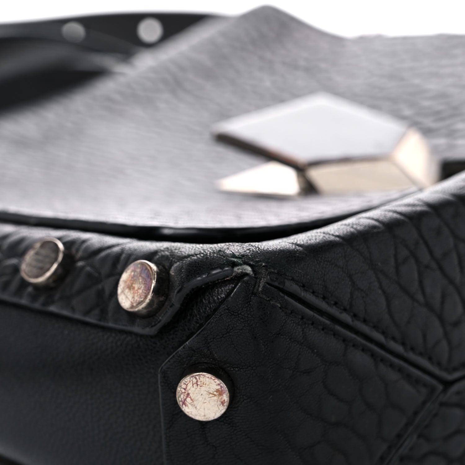 Jimmy Choo Grainy Calfskin Lockett Shoulder Bag Black 7 of 32