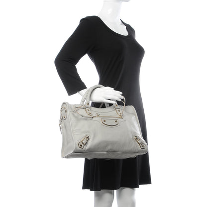 Louis Vuitton BALENCIAGA Chevre Gold Metallic Edge City Gris Perle 2 of 10