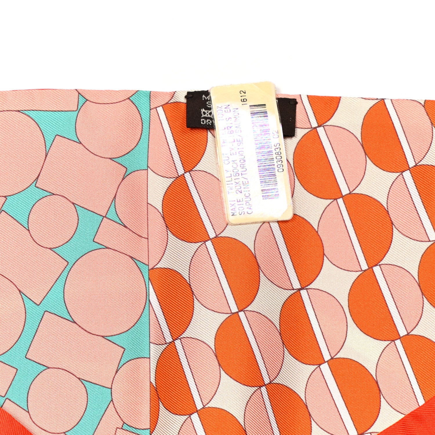 Hermes Silk Ex-Libris en Cravates Maxi Twilly Capucine Turquoise Saumon 3 of 4