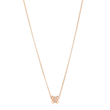 Bulgari 18K Rose Gold Diamond Small B.Zero1 Pave Pendant Necklace 1 of 8