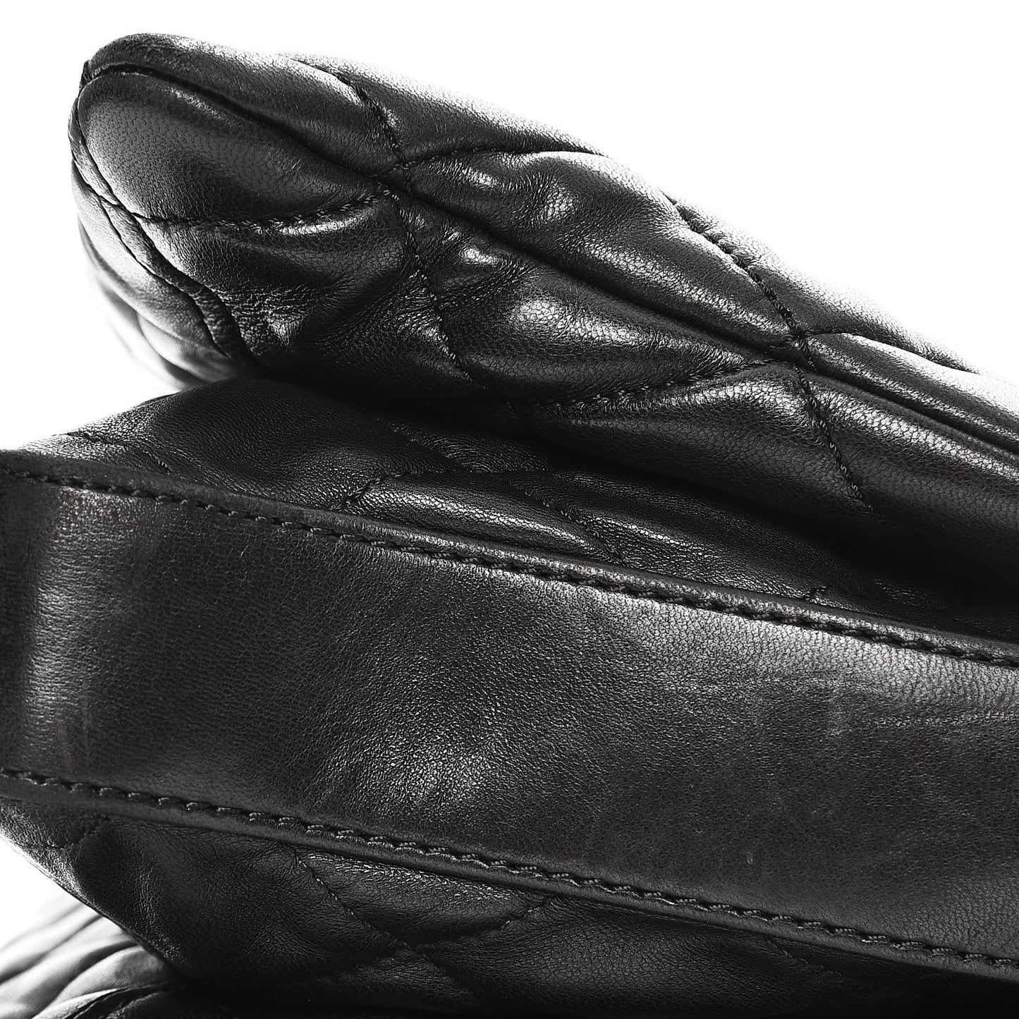 Lambskin Quilted Maxi 3 Flap Black