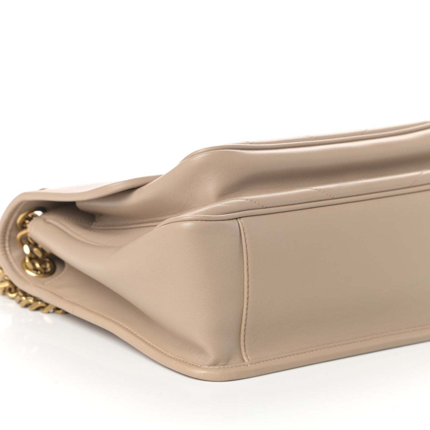 Lambskin Matelasse Monogram Medium Niki Chain Satchel Dark Beige