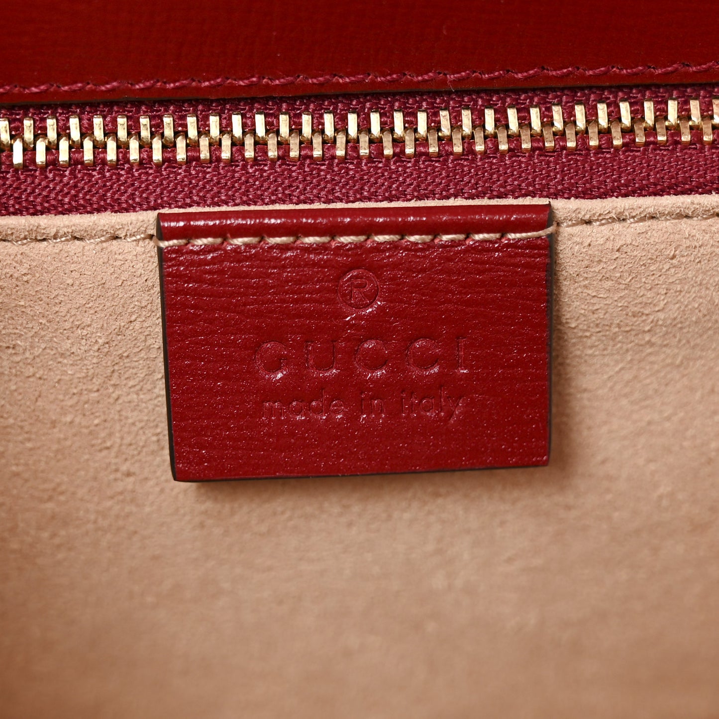 GG Supreme Monogram Azalea Calfskin Horsebit 1955 Shoulder Bag Beige Ebony New Cherry Red