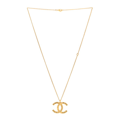 Chanel Metal CC Paris Button Necklace Gold 3 of 6