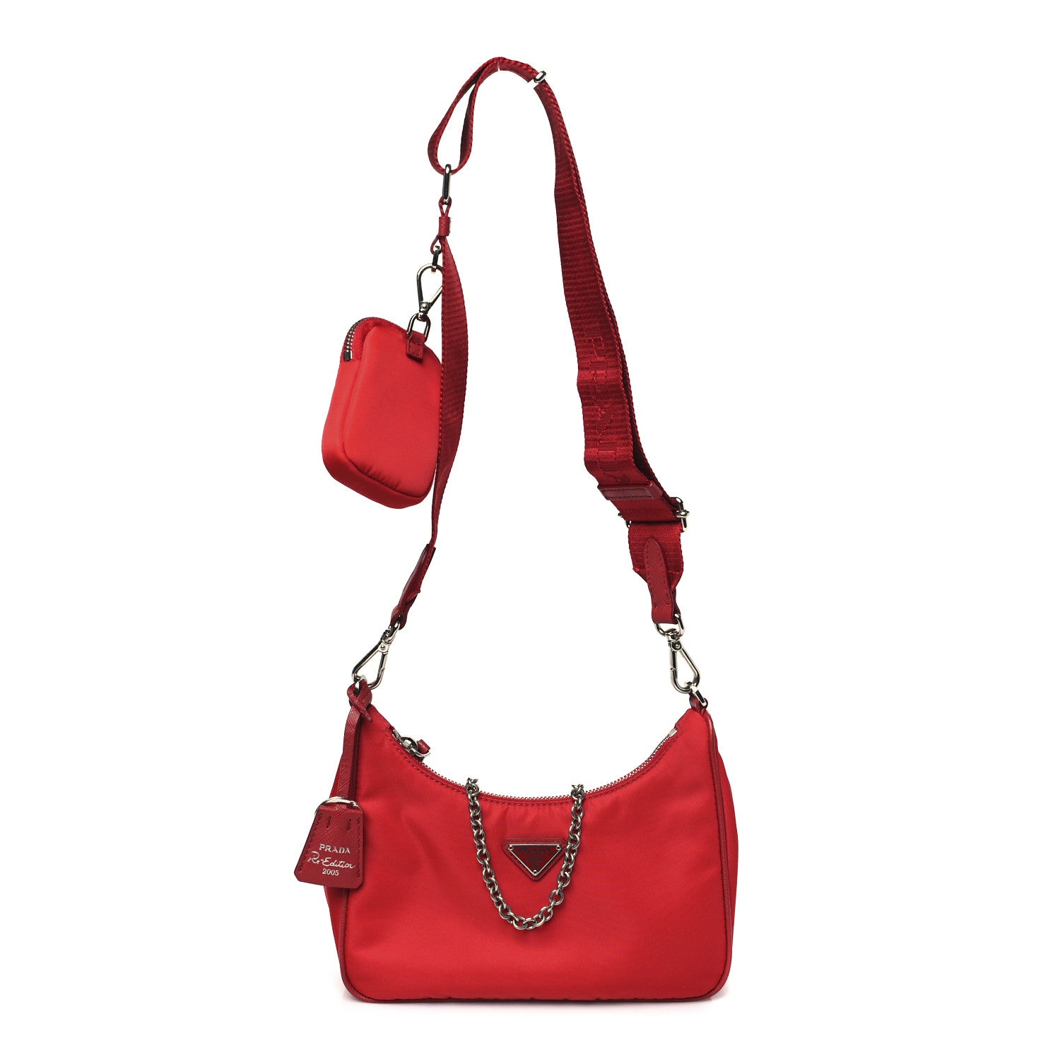 Prada Nylon Re-Edition 2005 Shoulder Bag  Rosso 1 of 9