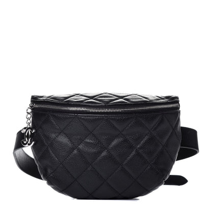 Chanel Grained Calfskin Quilted Waist Belt Bag Black 1 of 10