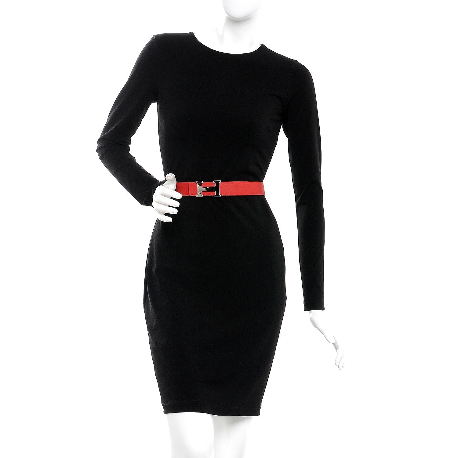 Hermes Epsom Swift 32mm H Belt 95 Vermillon Rose Jaipur 2 of 8