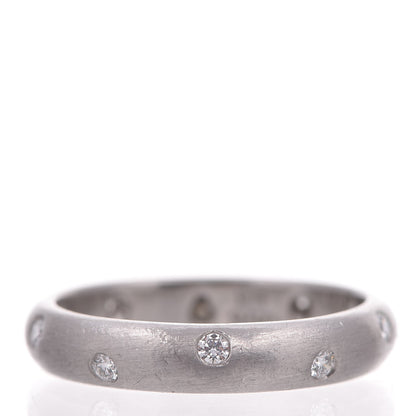 Tiffany Platinum Diamond 4mm Etoile Band Ring 57 8 3 of 6