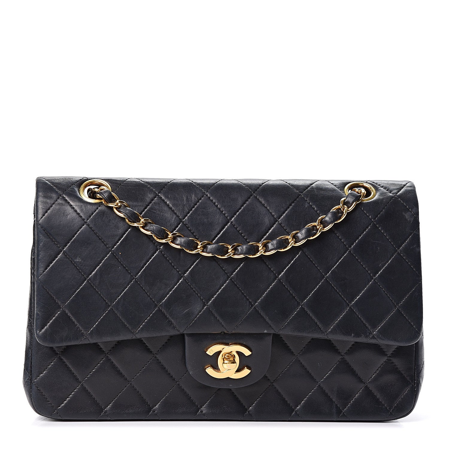 Chanel Lambskin Quilted Medium Double Flap Black 1 of 13