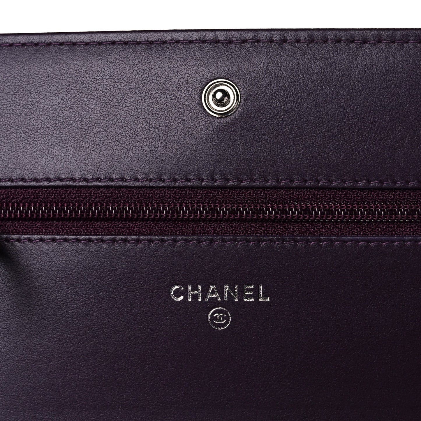 Caviar Quilted Diamond CC Wallet On Chain WOC Dark Purple