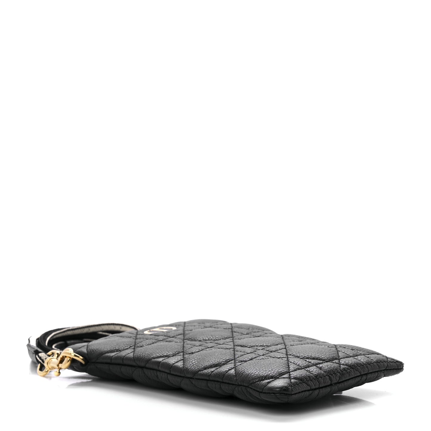 Supple Calfskin Cannage Caro Multifunctional Pouch Black