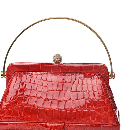 Judith Leiber Crocodile Crystal Evening Bag Red 14 of 14