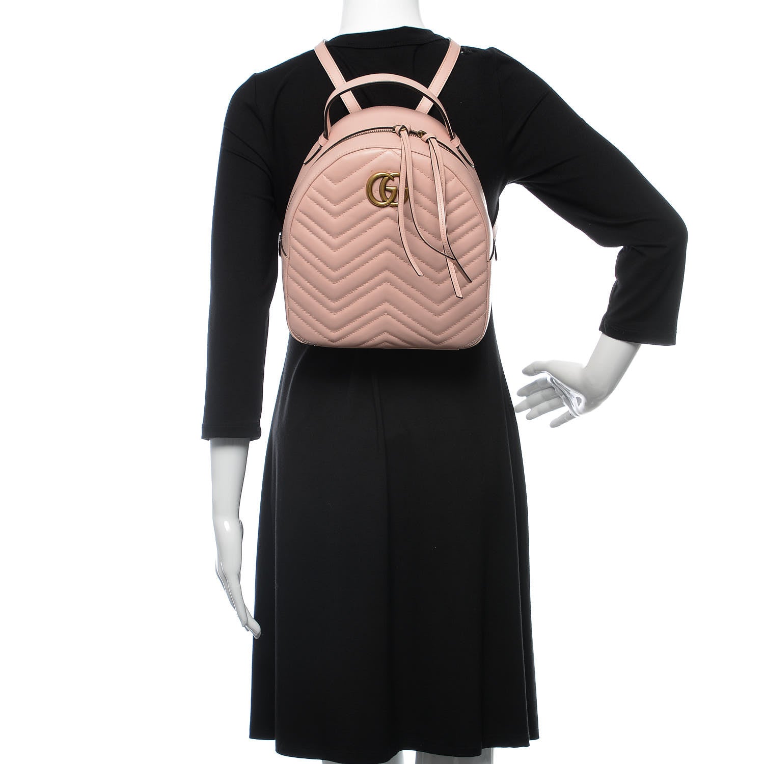 Gucci Calfskin Matelasse GG Marmont Dome Backpack Perfect Pink 2 of 15