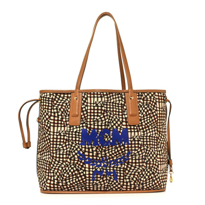 MCM Visetos Medium Liz Reversible Shopper Tote Cognac 12 of 20