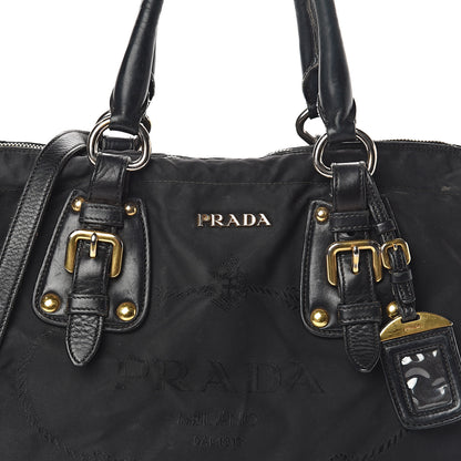 Prada Tessuto Nylon Jacquard Logo Tote Black 6 of 8