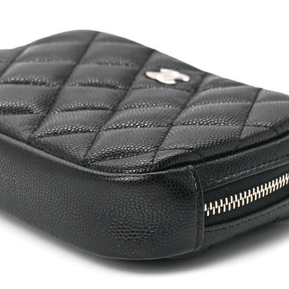 Chanel Caviar Quilted Curvy Pouch Cosmetic Case Black 11 of 12